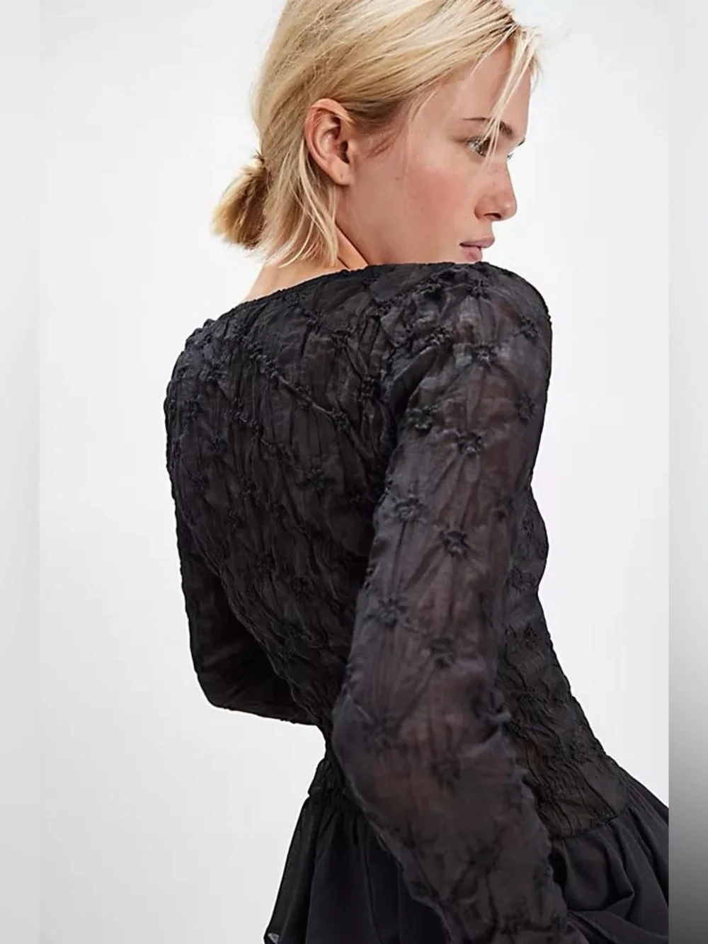 Free People Elias Smocked Blouse - Picture 8 of 9